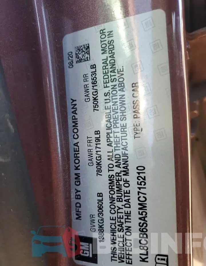 KL8CB6SA5MC715210 Photo# 12