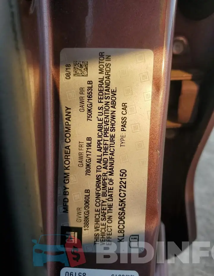 KL8CD6SA5KC722150 Photo# 12