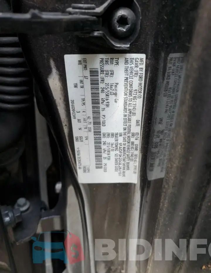1FADP3K23GL283151 Photo# 13