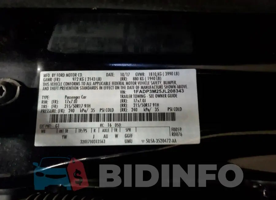 1FADP3M25JL208343 Photo# 12