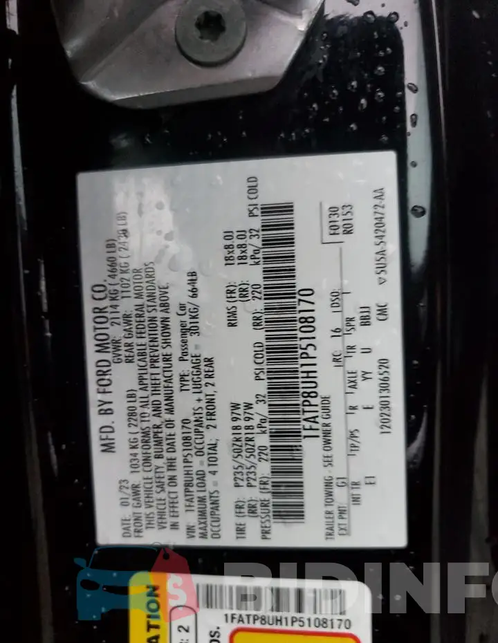 1FATP8UH1P5108170 Photo# 12