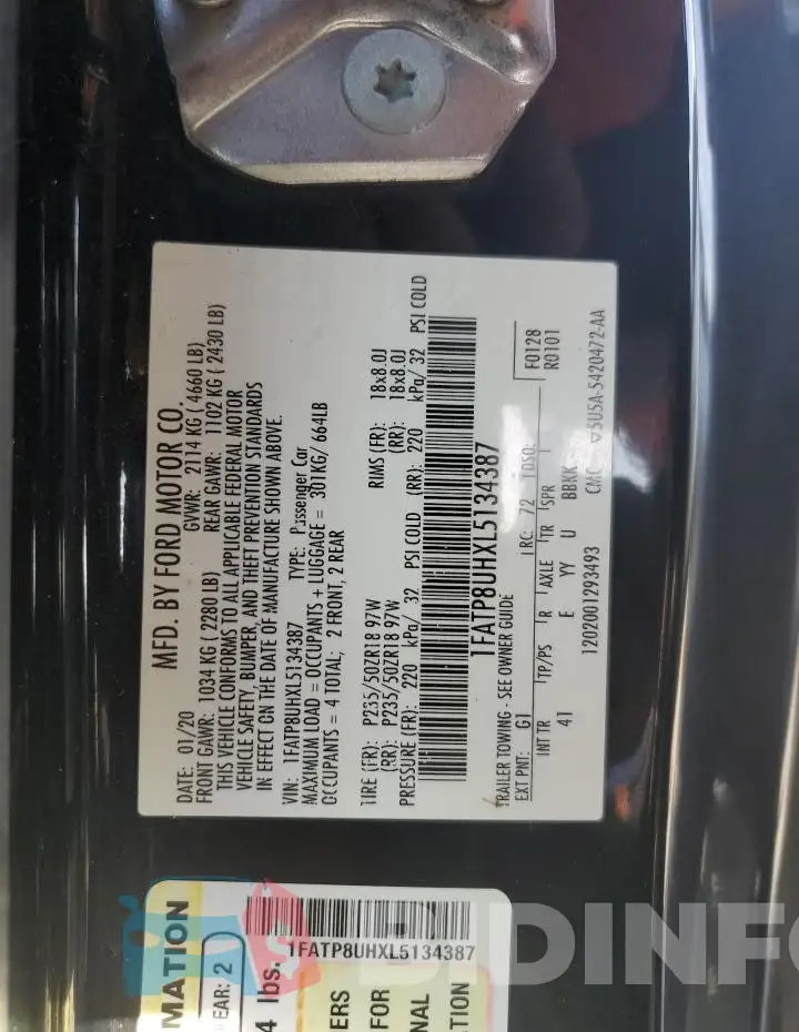 1FATP8UHXL5134387 Photo# 12