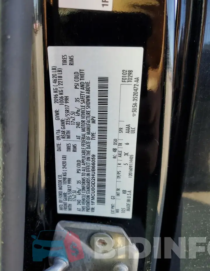1FMCU0GD2HUB66059 Photo# 13