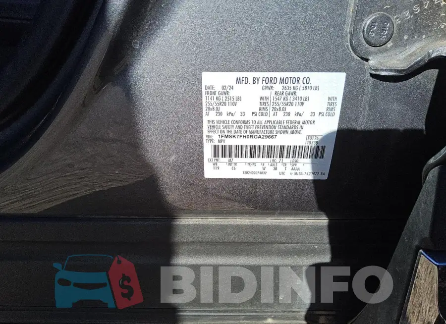 1FMSK7FH0RGA29667 Photo# 14