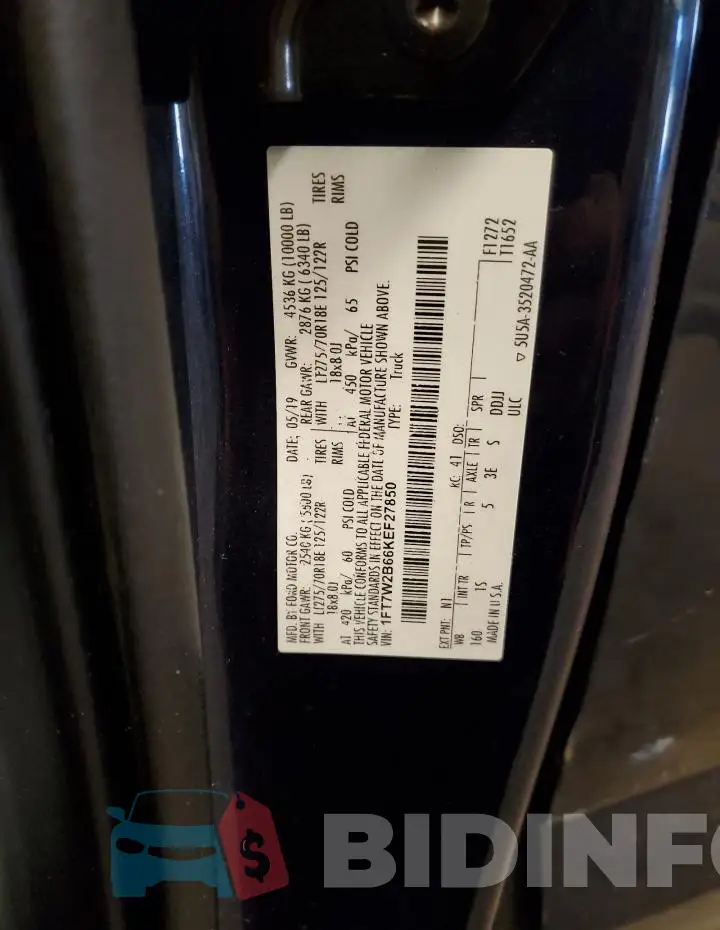 1FT7W2B66KEF27850 Photo# 12