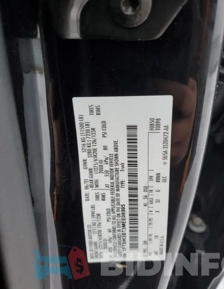 1FT8W3BT3MEE08995 Photo# 12