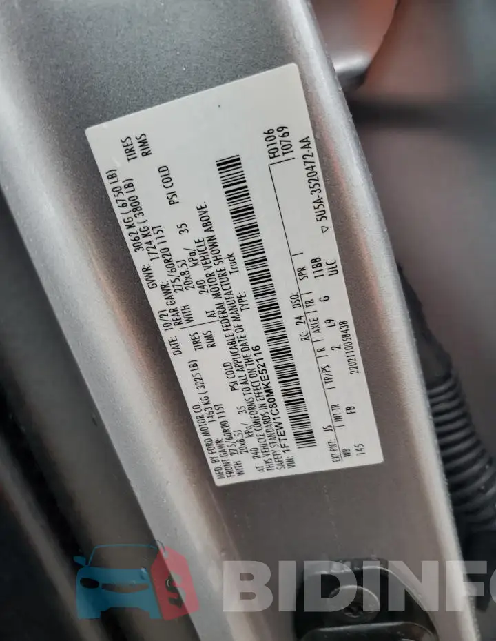 1FTEW1C80MKE52116 Photo# 12
