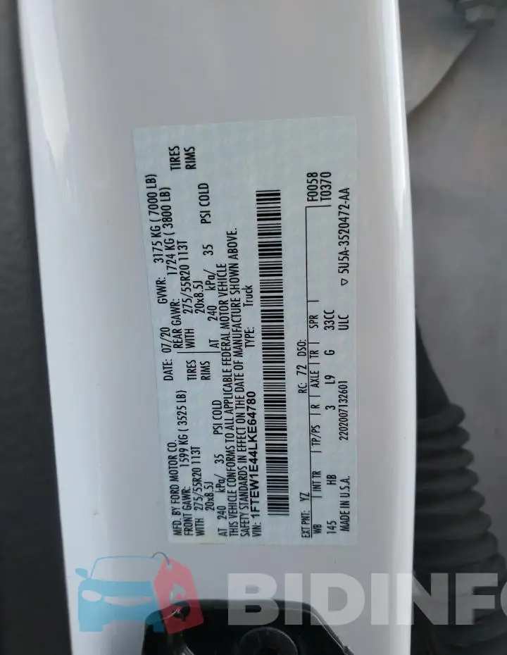 1FTEW1E44LKE64780 Photo# 12