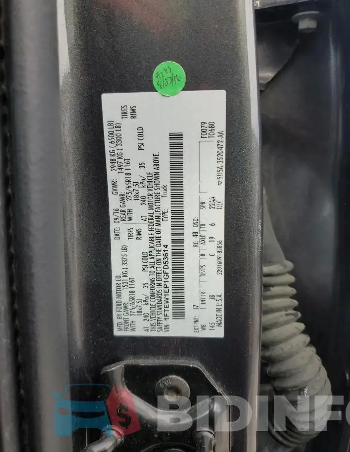 1FTEW1EP1GFD53614 Photo# 12