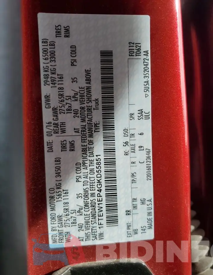 1FTEW1EP4GKD55851 Photo# 13