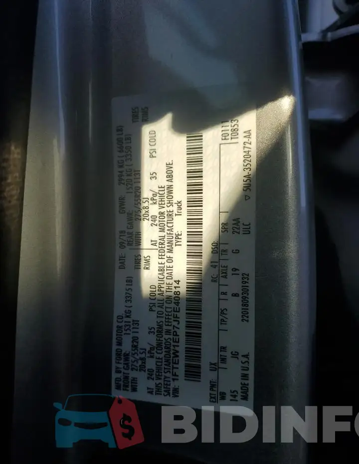 1FTEW1EP7JFE40814 Photo# 12