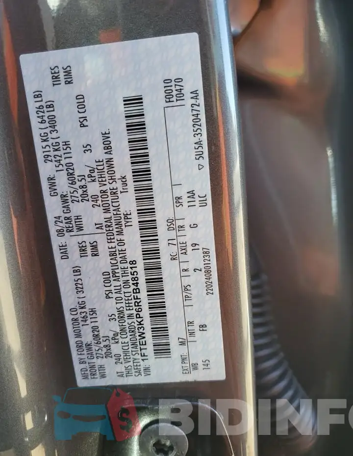1FTEW3KP6RFB48518 Photo# 12