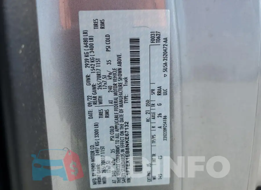 1FTEX1EB8NKE67132 Photo# 12