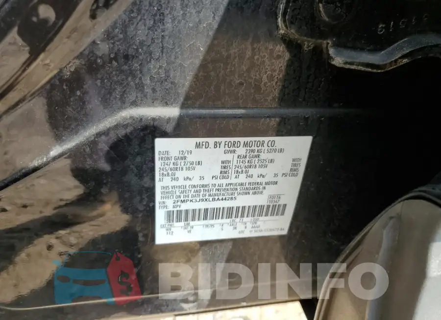 2FMPK3J9XLBA44285 Photo# 13