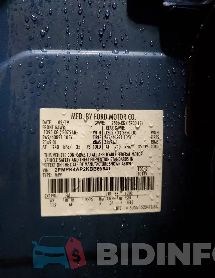 2FMPK4AP2KBB69641 Photo# 14