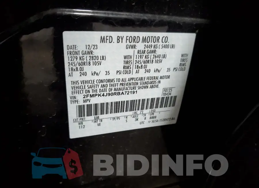 2FMPK4J90RBA72191 Photo# 13
