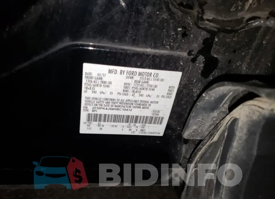 2FMPK4J94HBC10412 Photo# 13