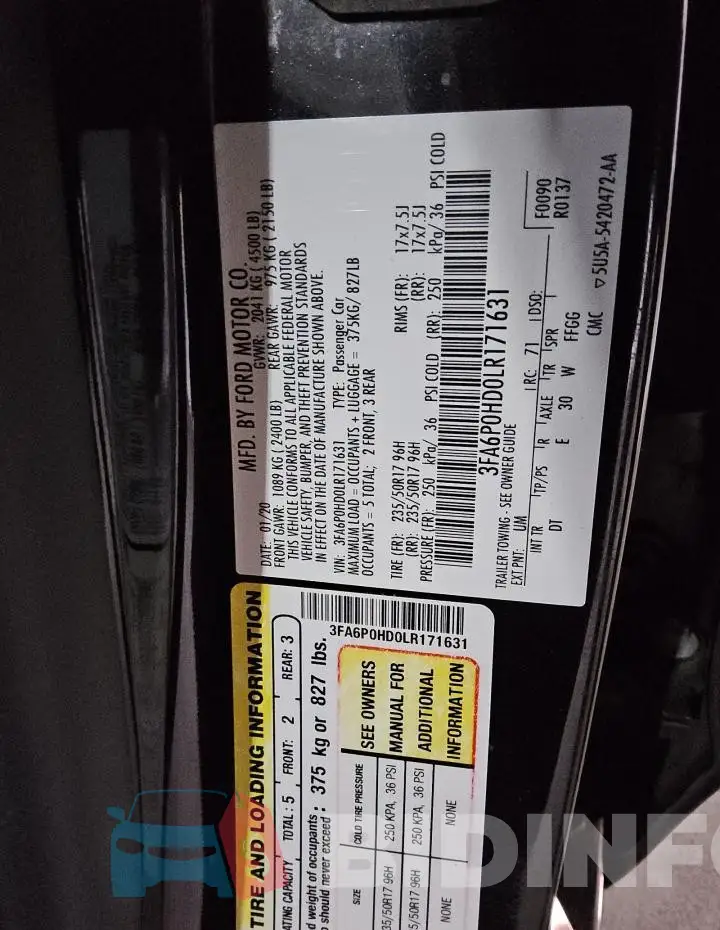 3FA6P0HD0LR171631 Photo# 13