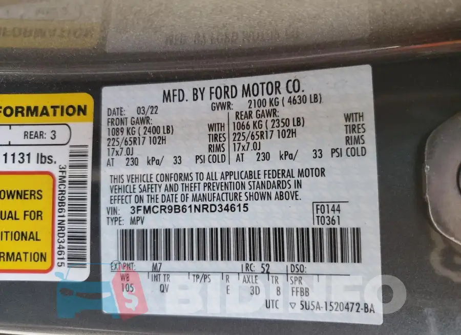 3FMCR9B61NRD34615 Photo# 13