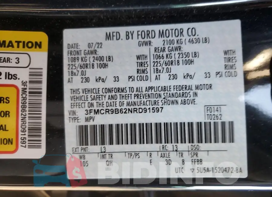 3FMCR9B62NRD91597 Photo# 13