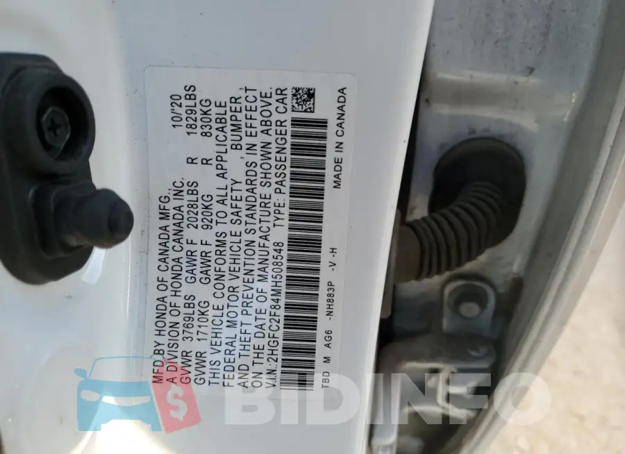 2HGFC2F84MH508548 Photo# 12