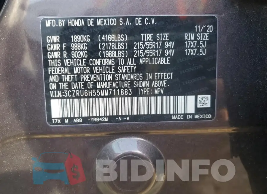3CZRU6H55MM711883 Photo# 13