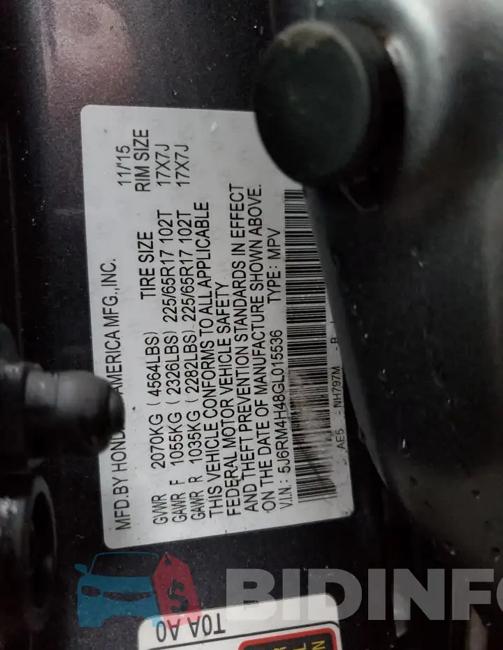 5J6RM4H48GL015536 Photo# 13