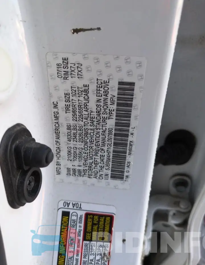 5J6RM4H71GL097880 Photo# 12