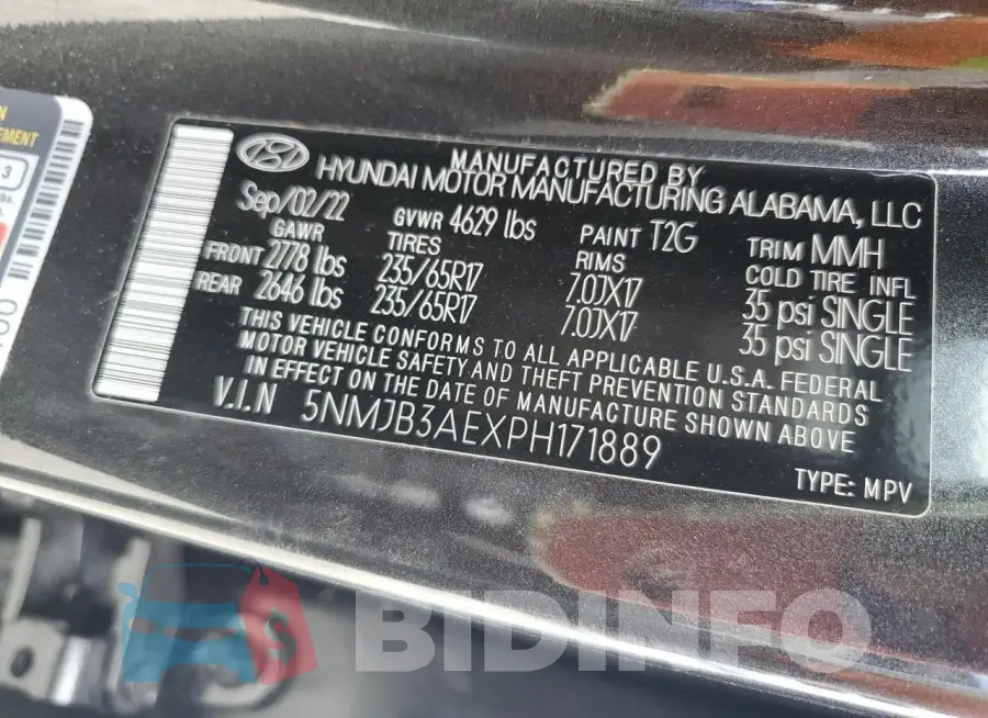 5NMJB3AEXPH171889 Photo# 13