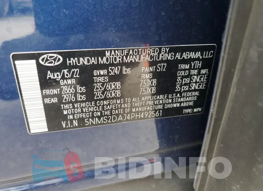 5NMS2DAJ4PH492561 Photo# 13