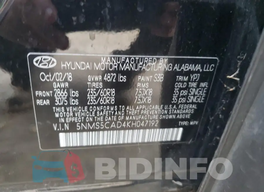 5NMS5CAD4KH047192 Photo# 13