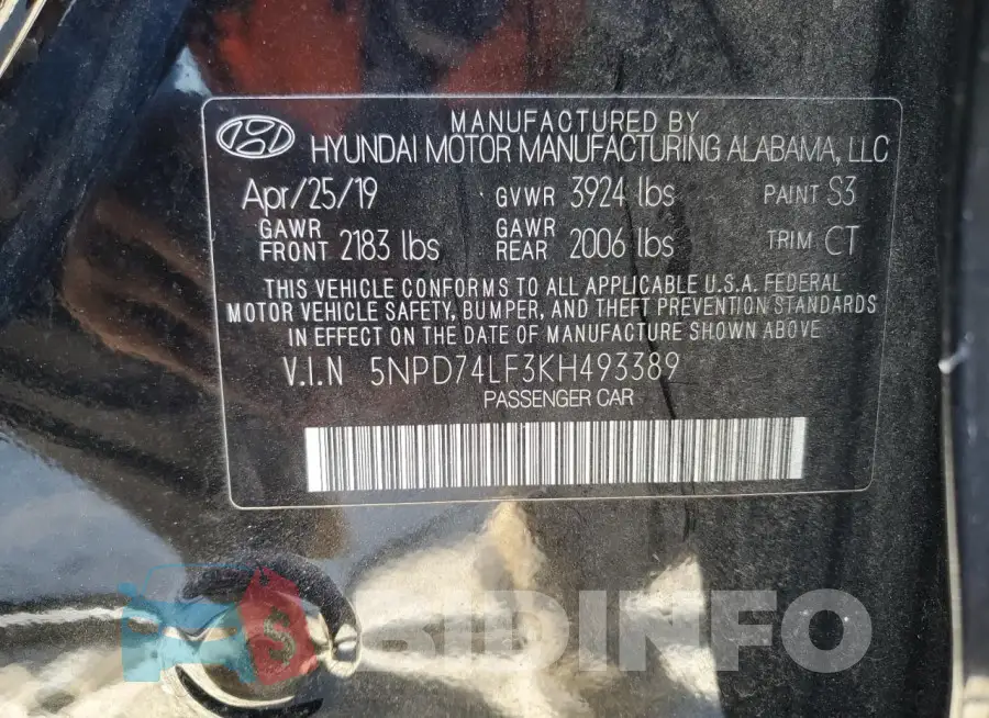5NPD74LF3KH493389 Photo# 12