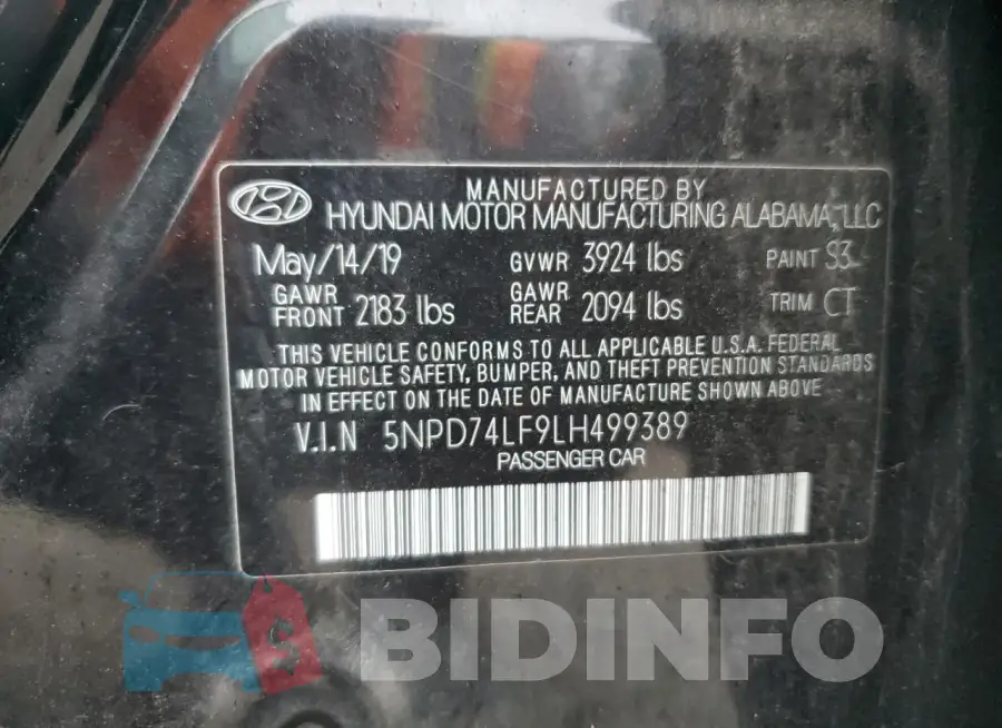 5NPD74LF9LH499389 Photo# 12
