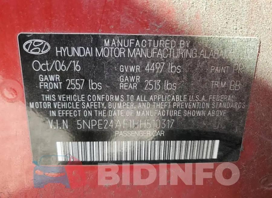 5NPE24AF1HH510317 Photo# 12