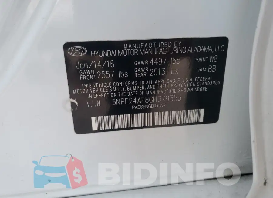 5NPE24AF8GH379353 Photo# 12