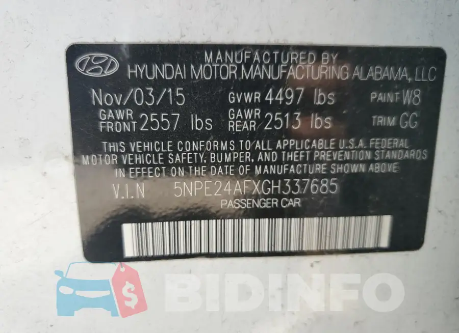 5NPE24AFXGH337685 Photo# 12