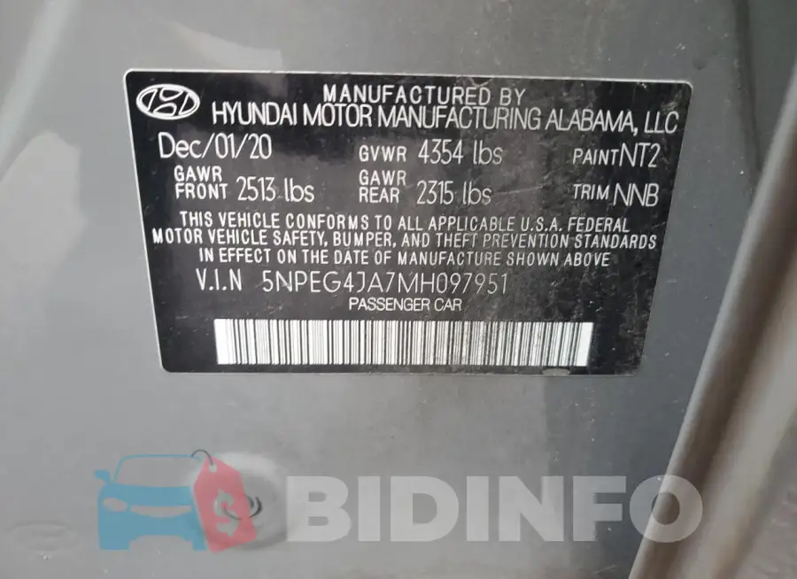 5NPEG4JA7MH097951 Photo# 12