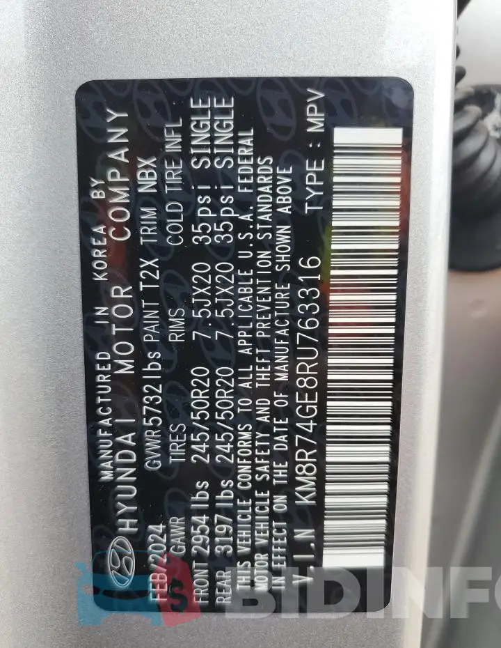 KM8R74GE8RU763316 Photo# 14