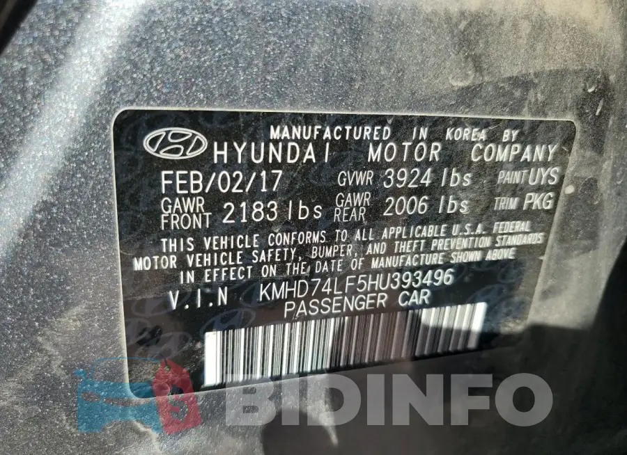 KMHD74LF5HU393496 Photo# 12