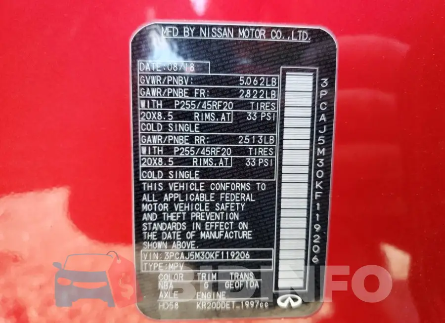 3PCAJ5M30KF119206 Photo# 14