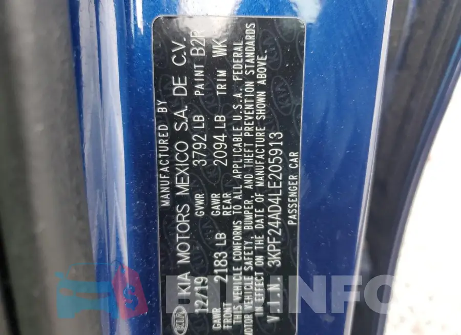 3KPF24AD4LE205913 Photo# 12