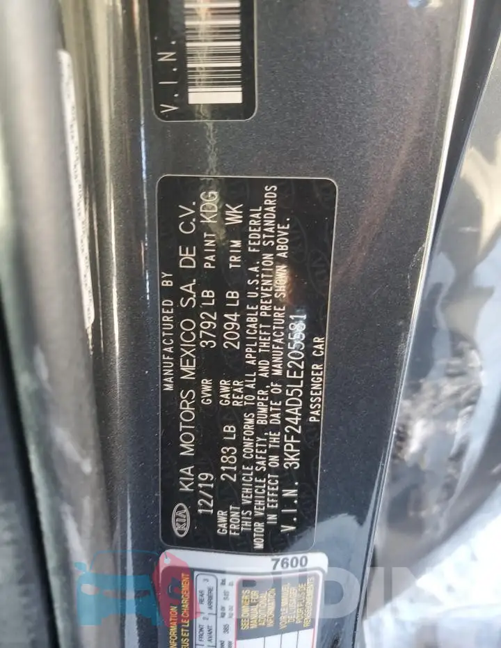 3KPF24AD5LE205581 Photo# 13