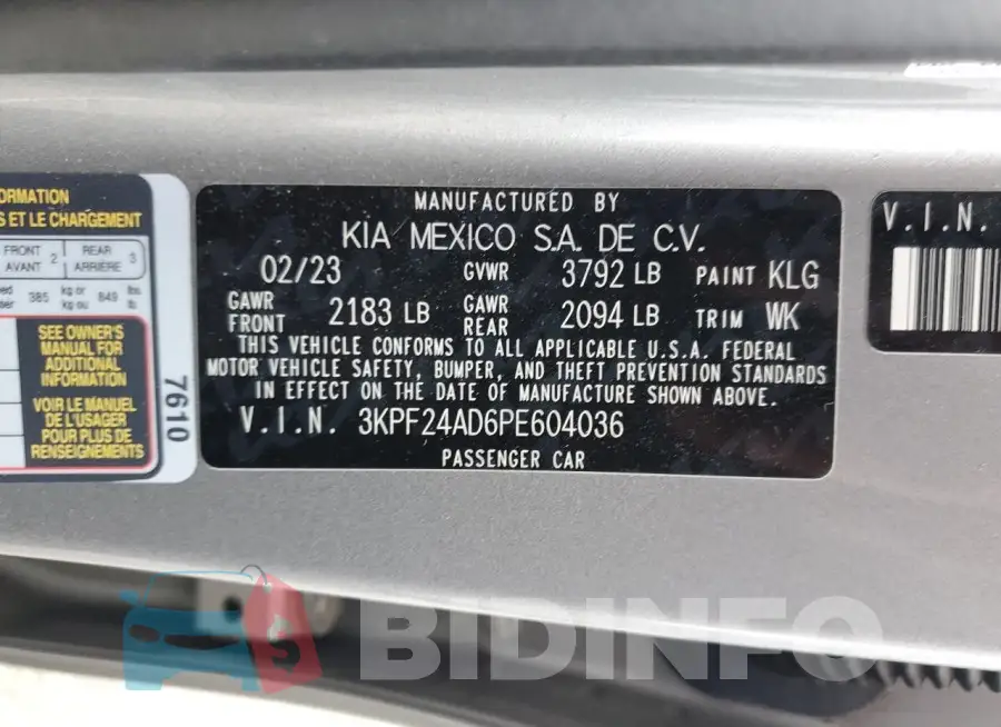 3KPF24AD6PE604036 Photo# 12