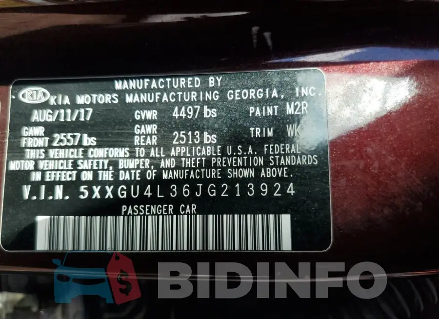5XXGU4L36JG213924 Photo# 12