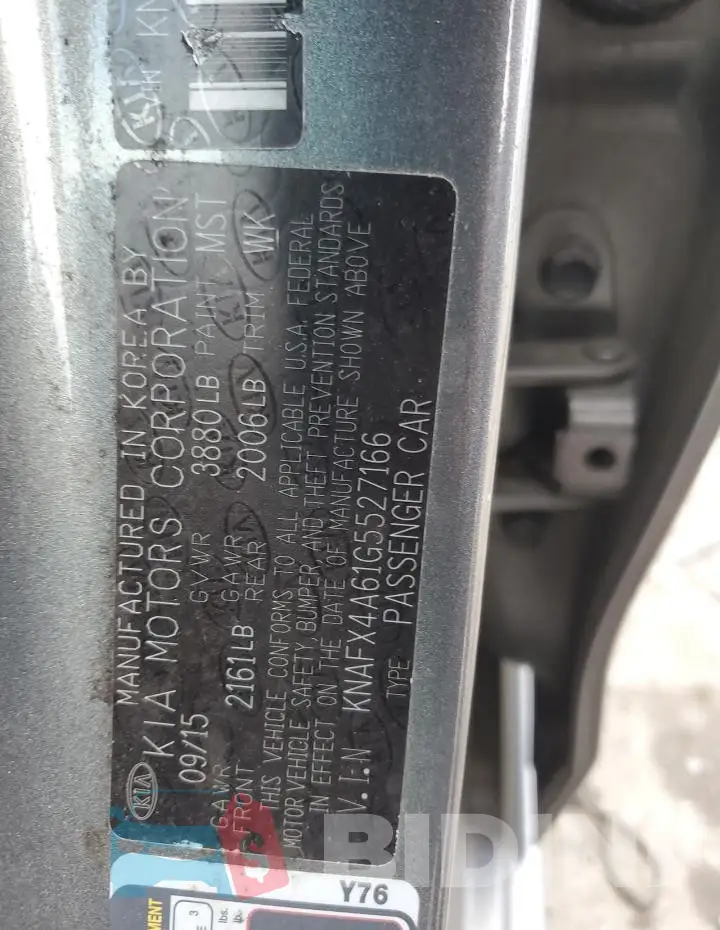 KNAFX4A61G5527166 Photo# 12