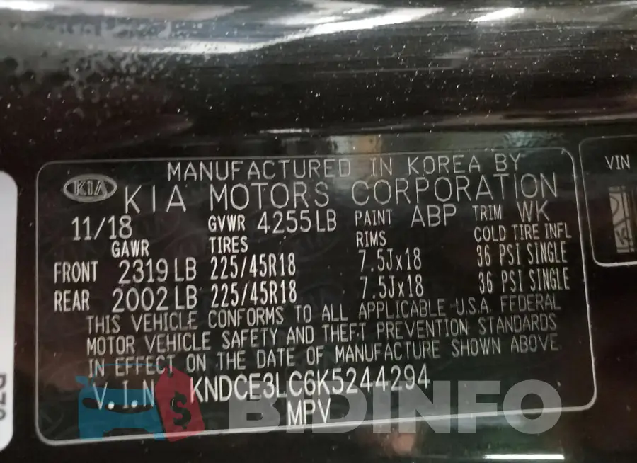KNDCE3LC6K5244294 Photo# 14