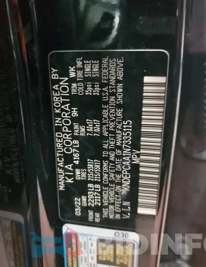 KNDEPCAA1N7335115 Photo# 13