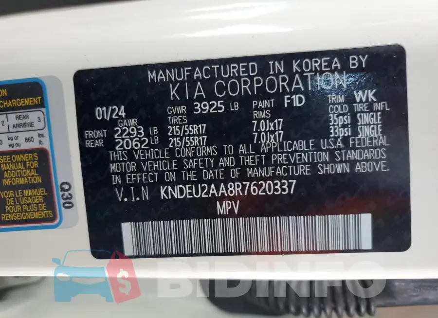 KNDEU2AA8R7620337 Photo# 12