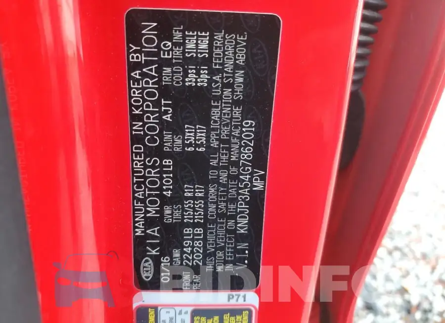 KNDJP3A54G7862019 Photo# 13