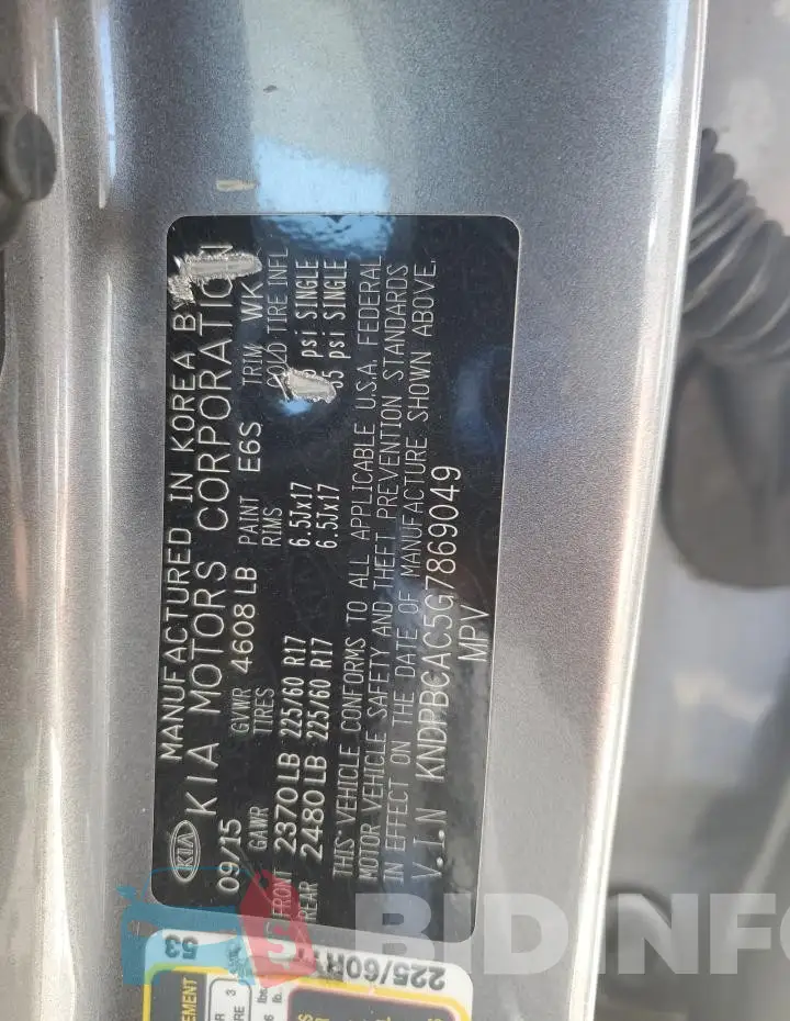 KNDPBCAC5G7869049 Photo# 12